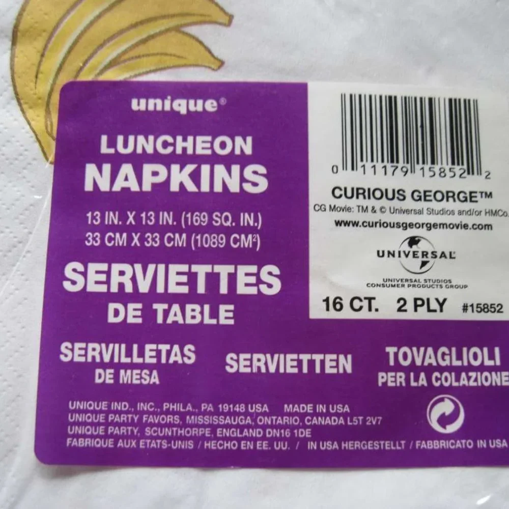 Curious George Unique Party Paper Plates Napkins Invitations Balloons Bananas